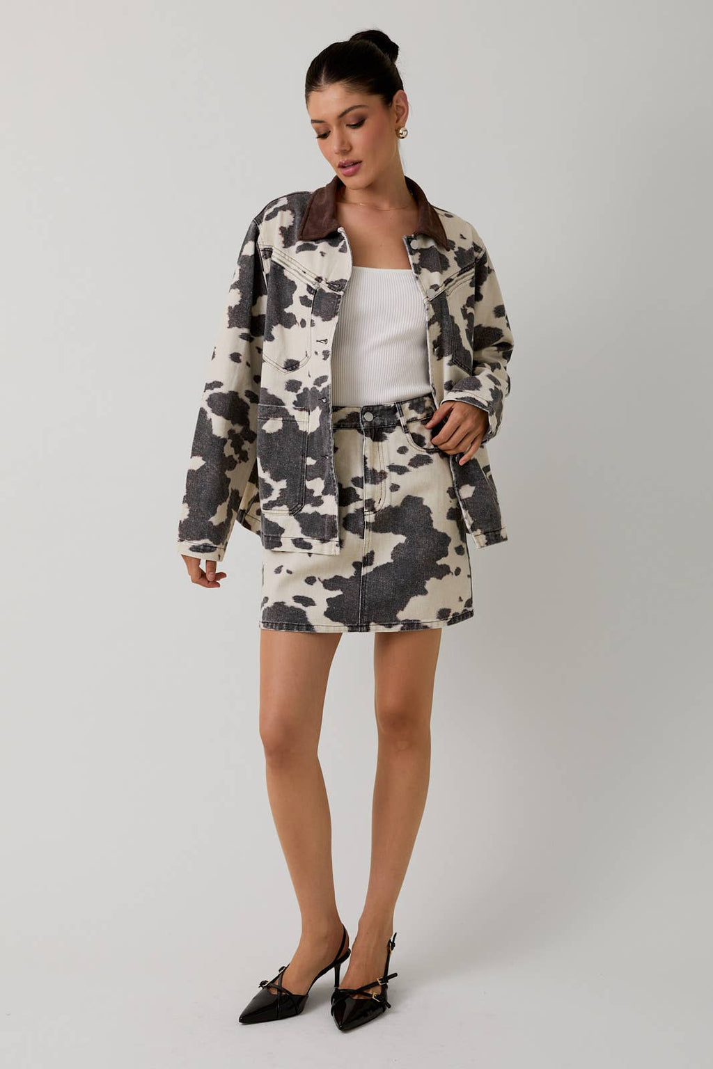 Cow Print Barn Jacket