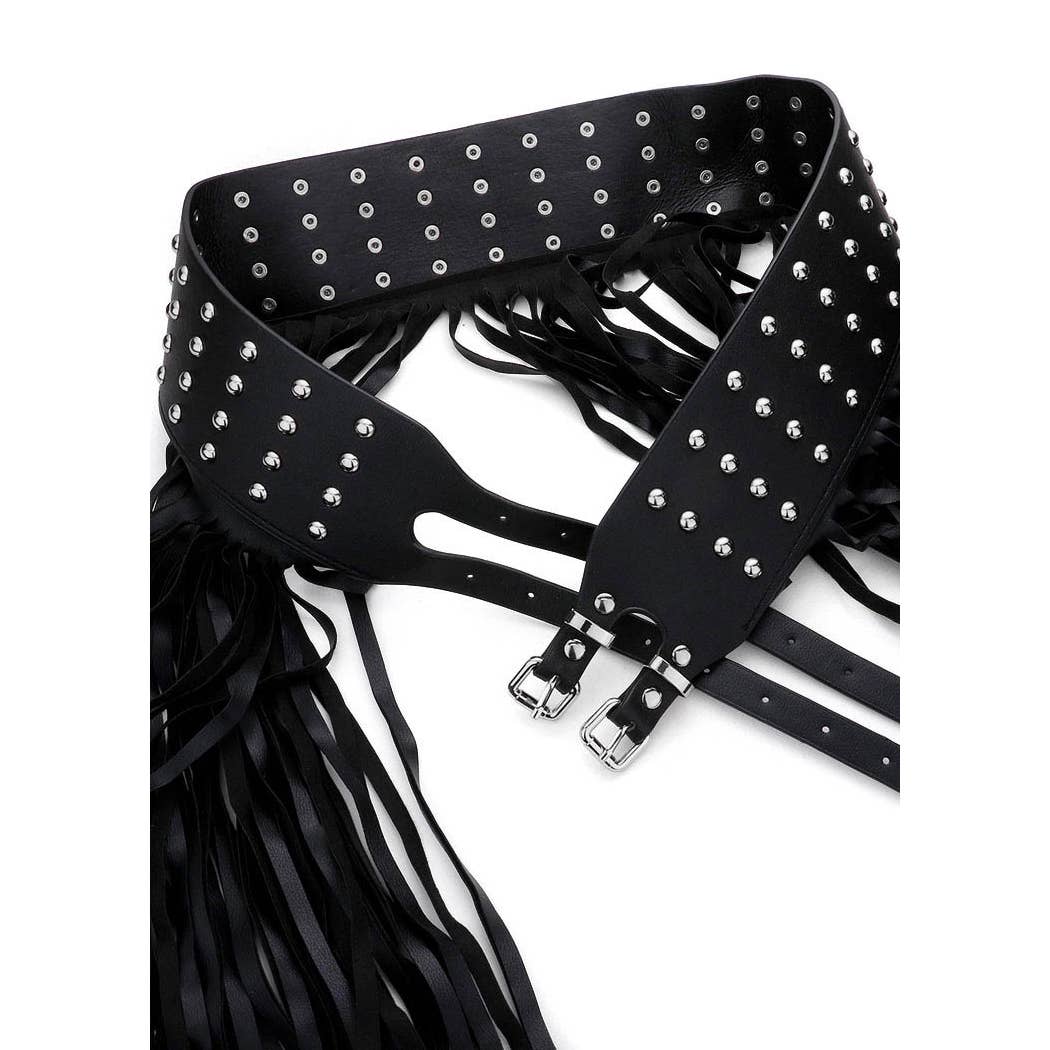 Black Studded Fringe Festival Belt