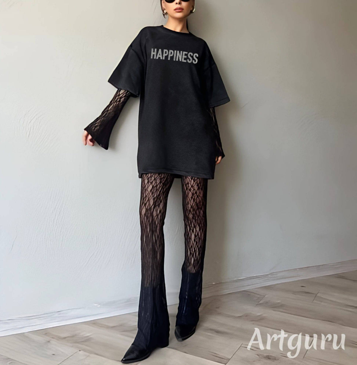 Black Lace Layered Happiness Lounge Set