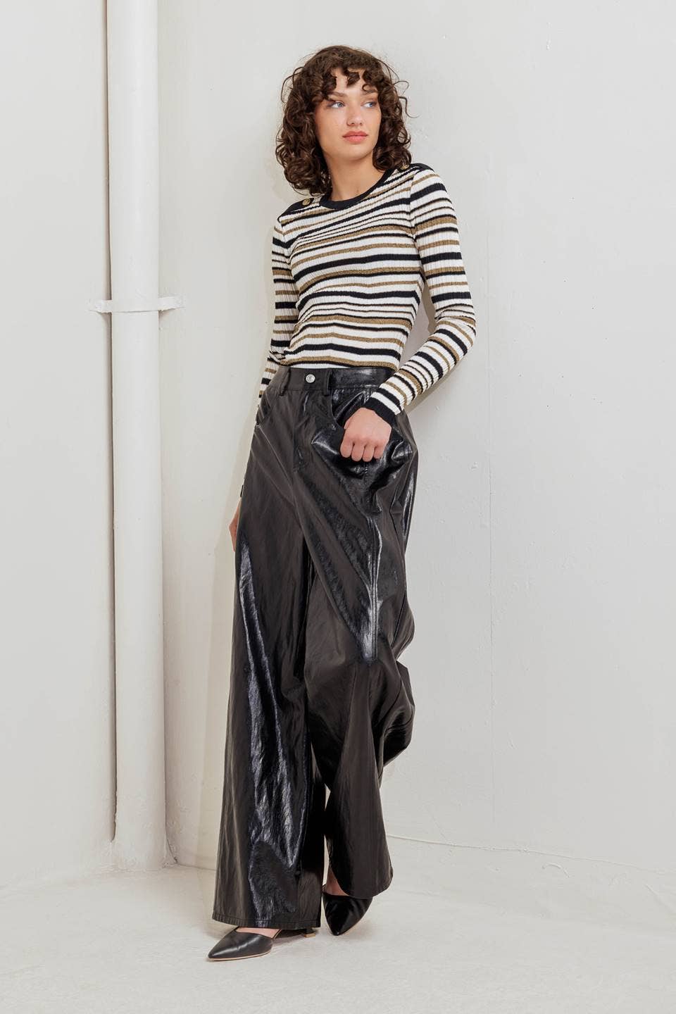 Black Faux Leather Pants