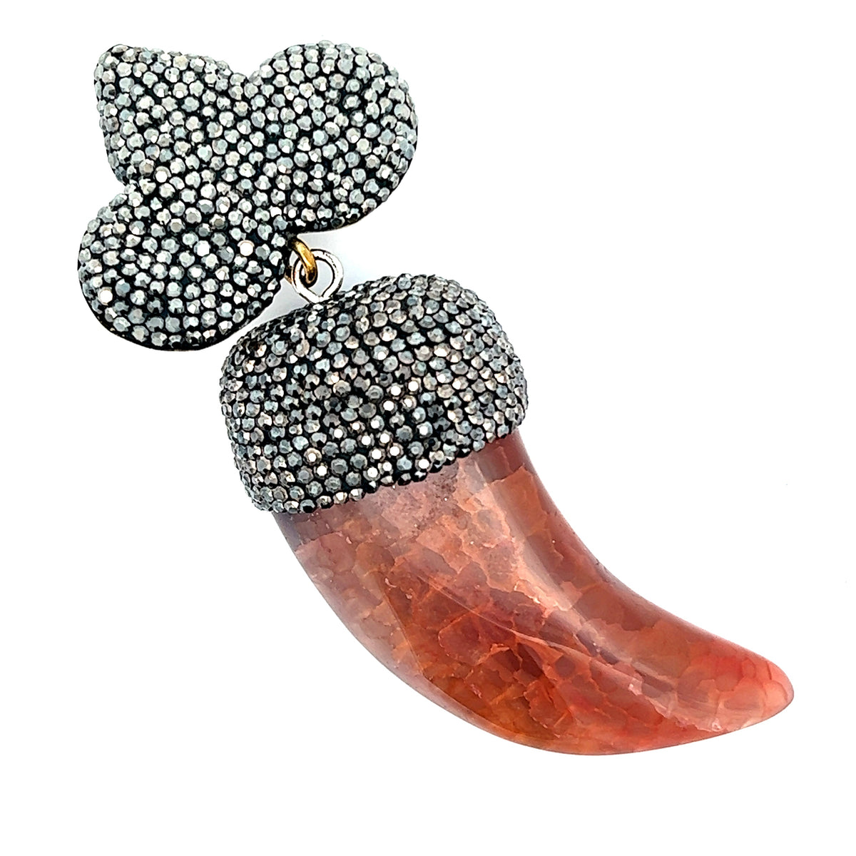 Amber Horn Crystal Pendant