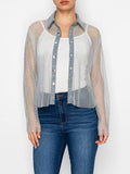 Blue Sparkly Mesh Jacket