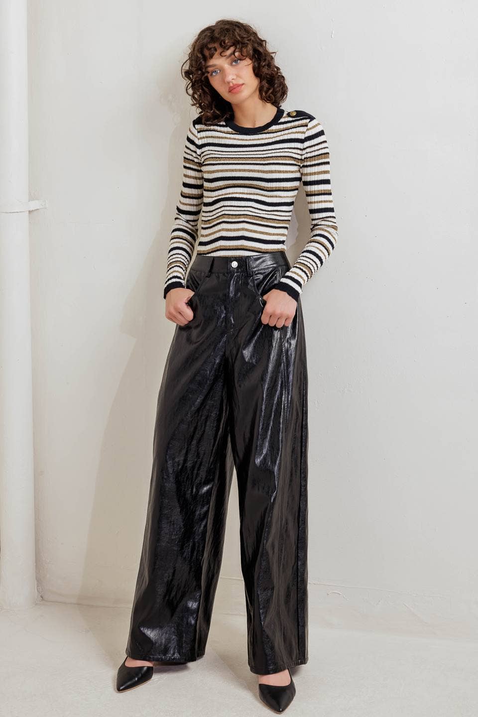 Black Faux Leather Pants