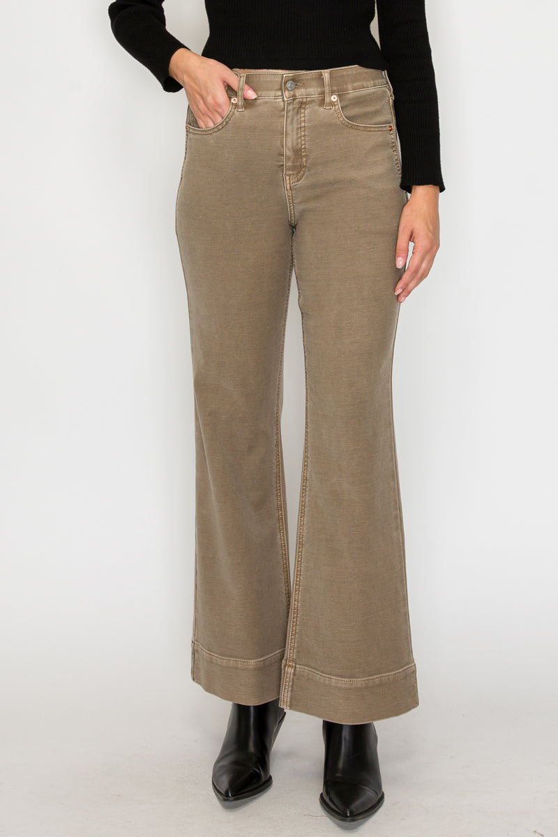 Brown Tummy Control High Rise Holly Flare Jeans
