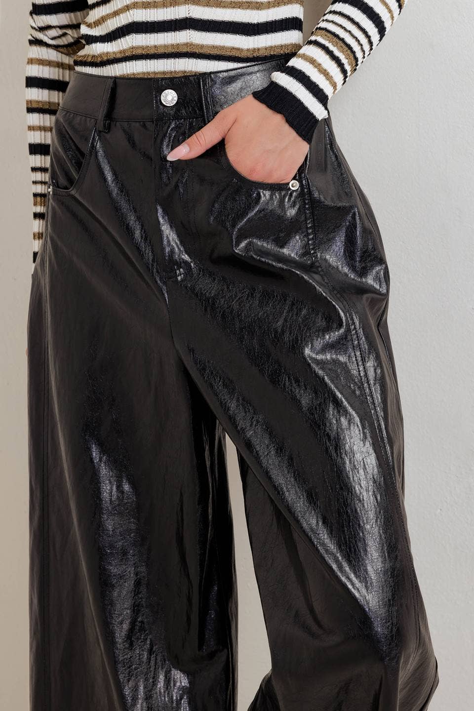 Black Faux Leather Pants