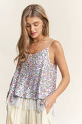 Birthday Cake Sequin Tassel Cami Top