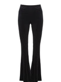 Black Velvet Bell Bottom Flare Pants