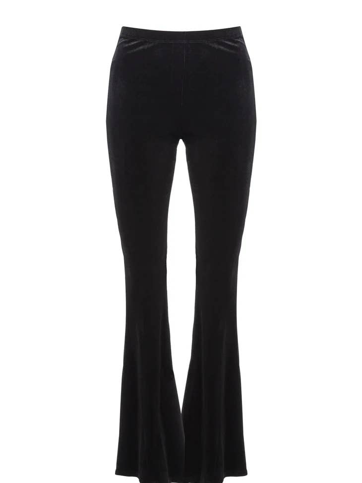 Black Velvet Bell Bottom Flare Pants