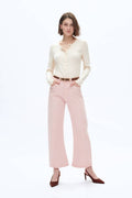 Bayeas Mid Rise Pink Barrel Jeans
