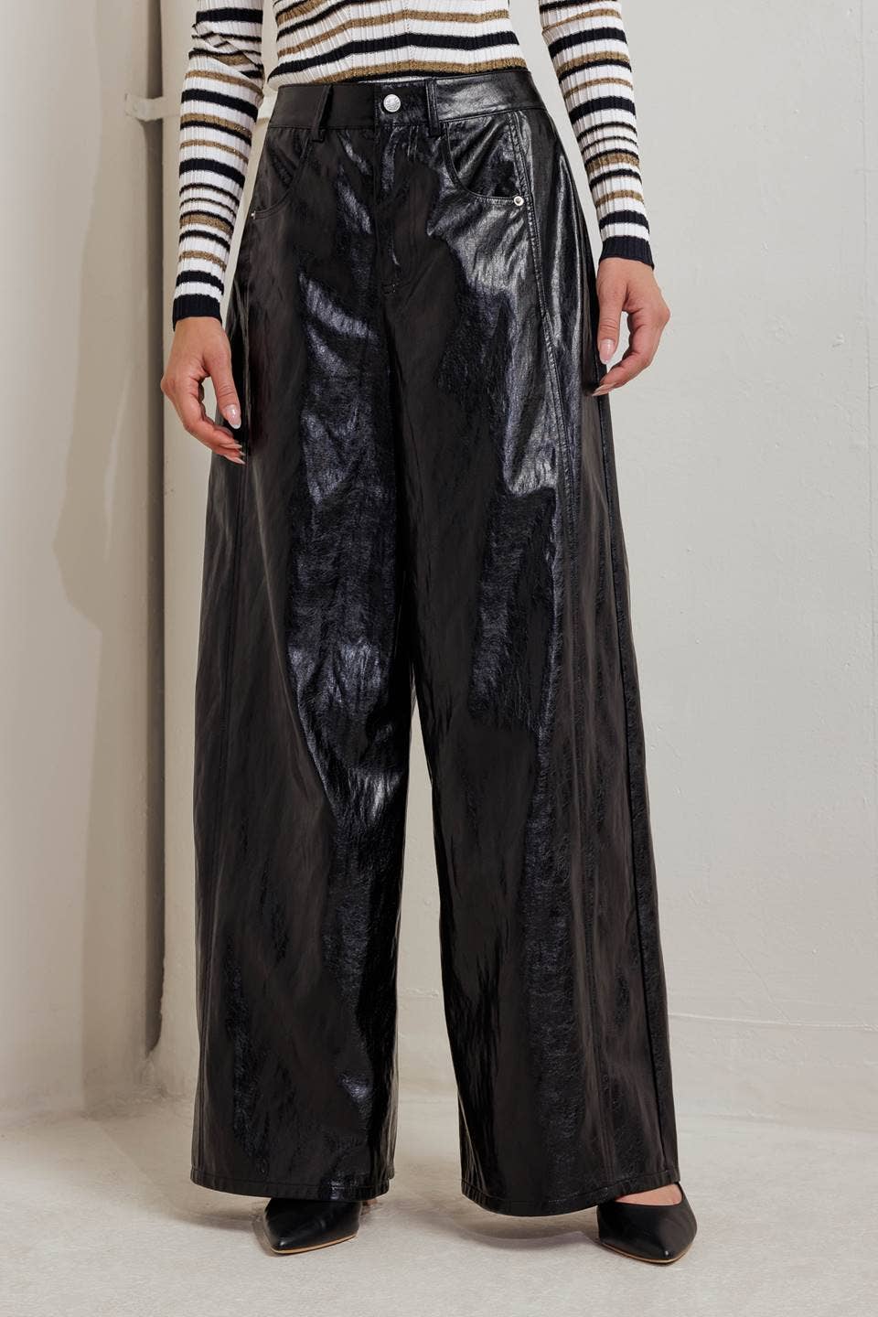 Black Faux Leather Pants