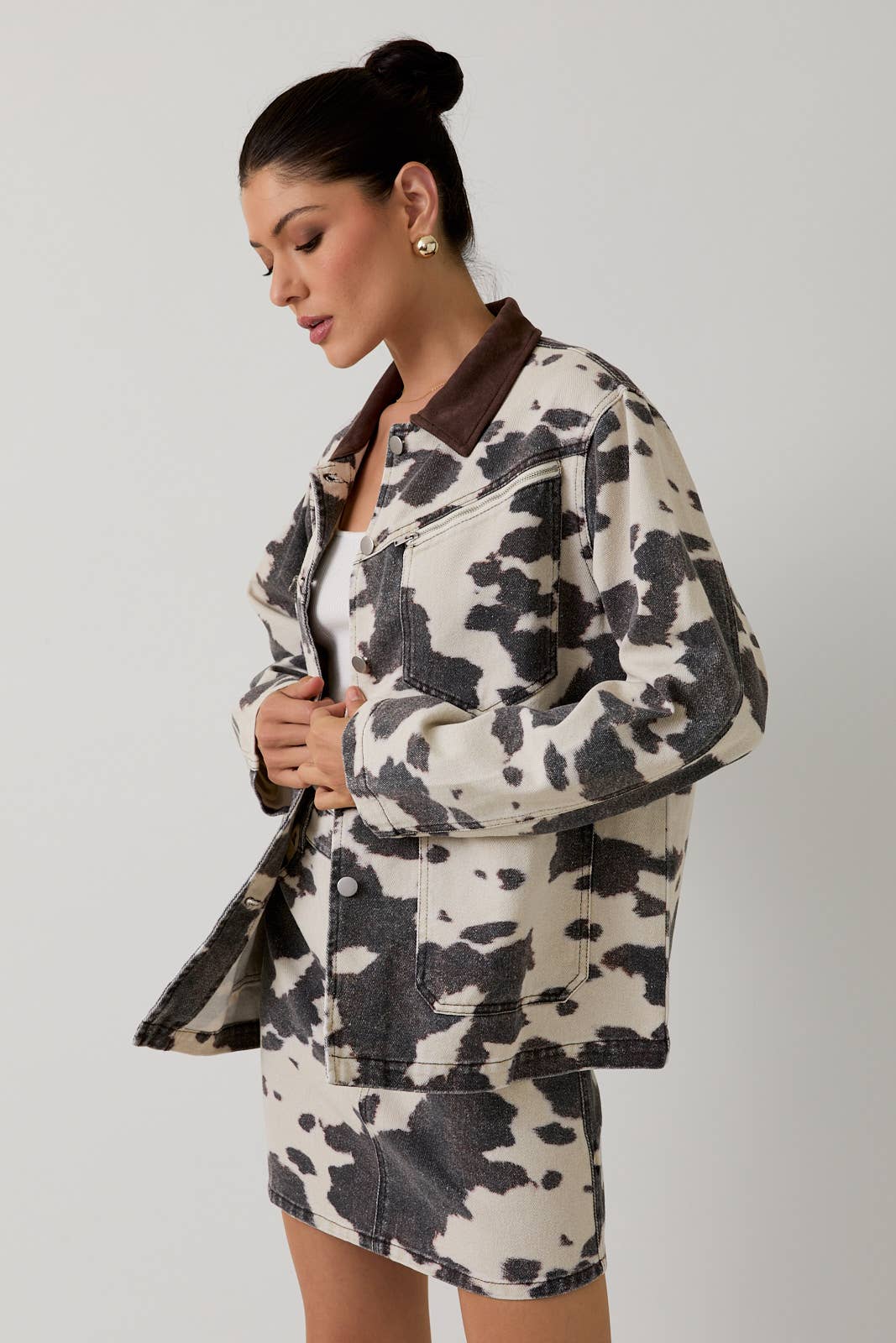 Cow Print Barn Jacket