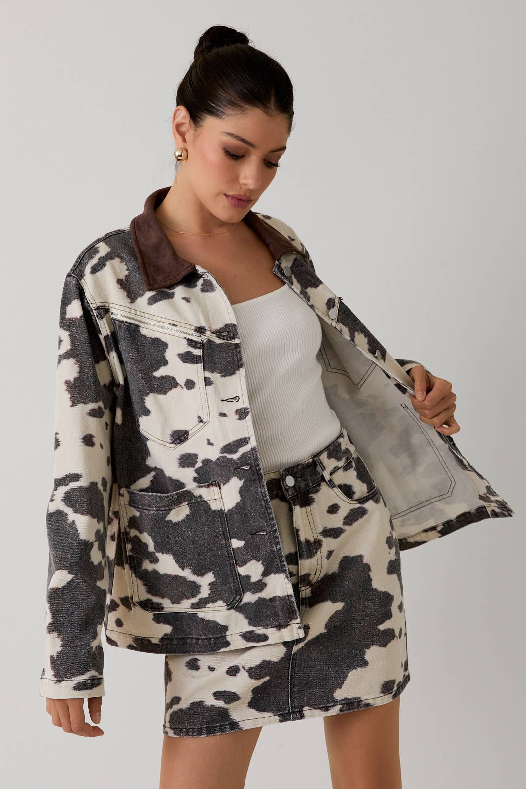 Cow Print Barn Jacket