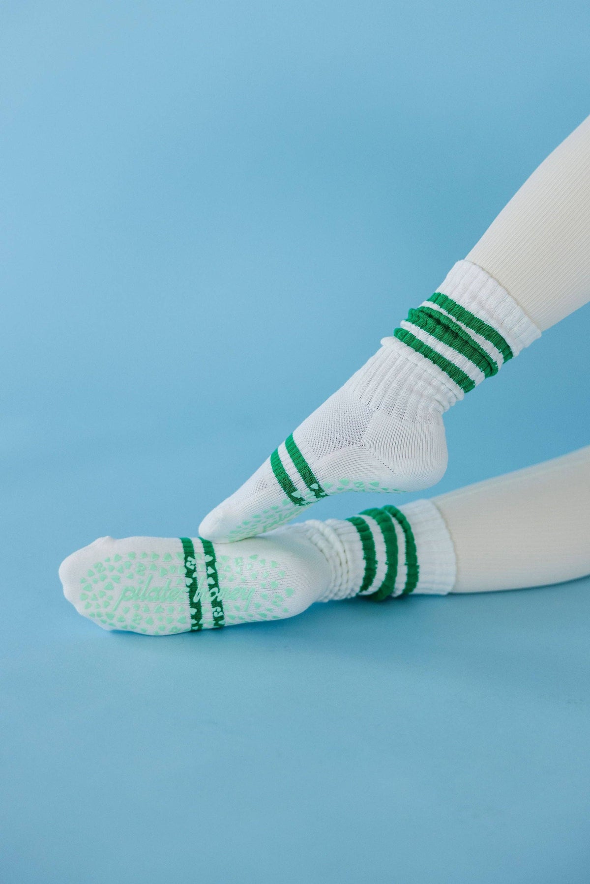 Pilates Honey Vintage Tube Green Grip Sock
