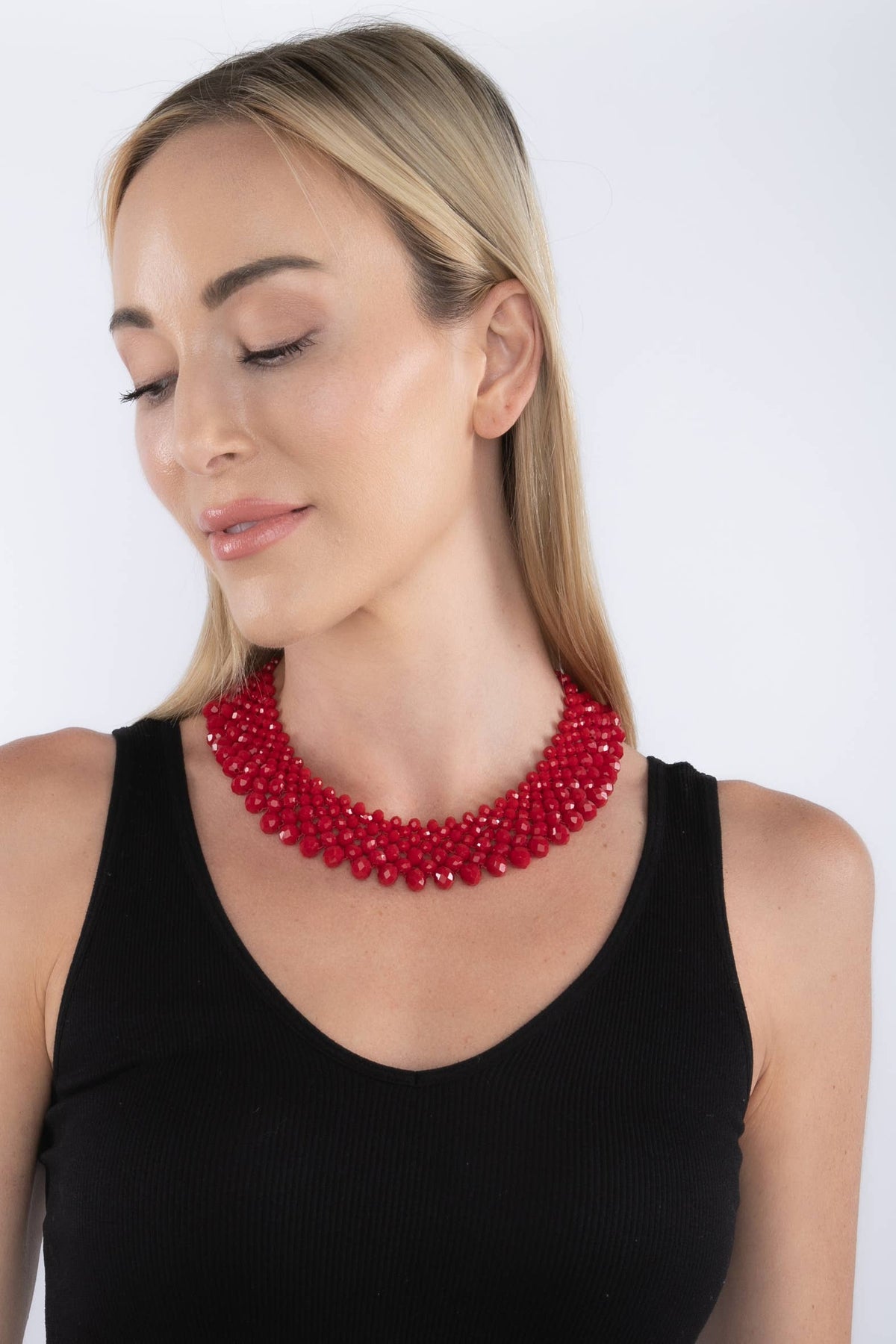 Anita Statement Necklace - Red
