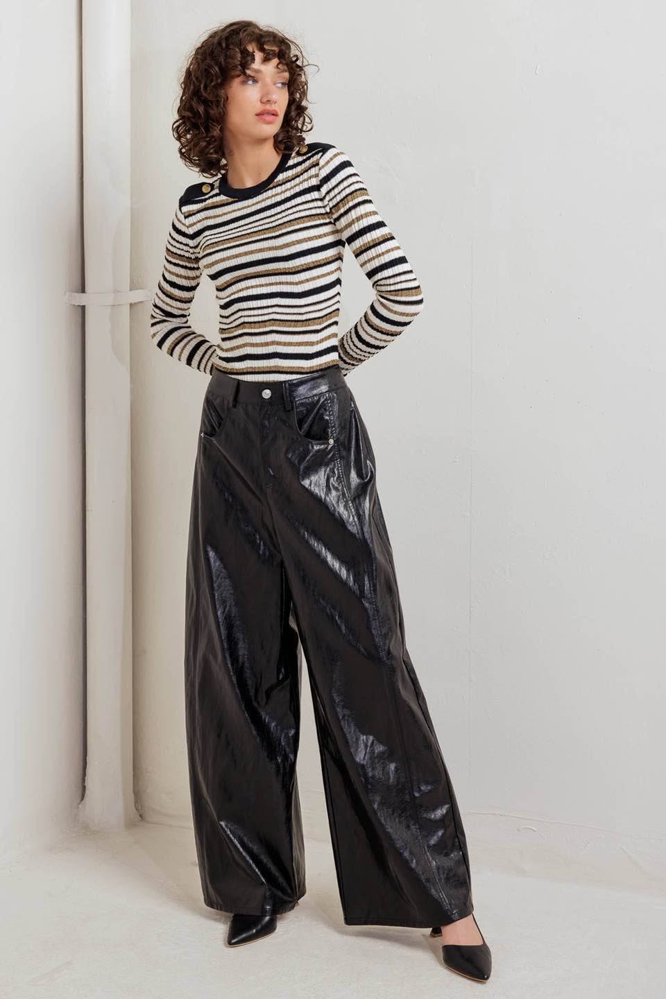 Black Faux Leather Pants