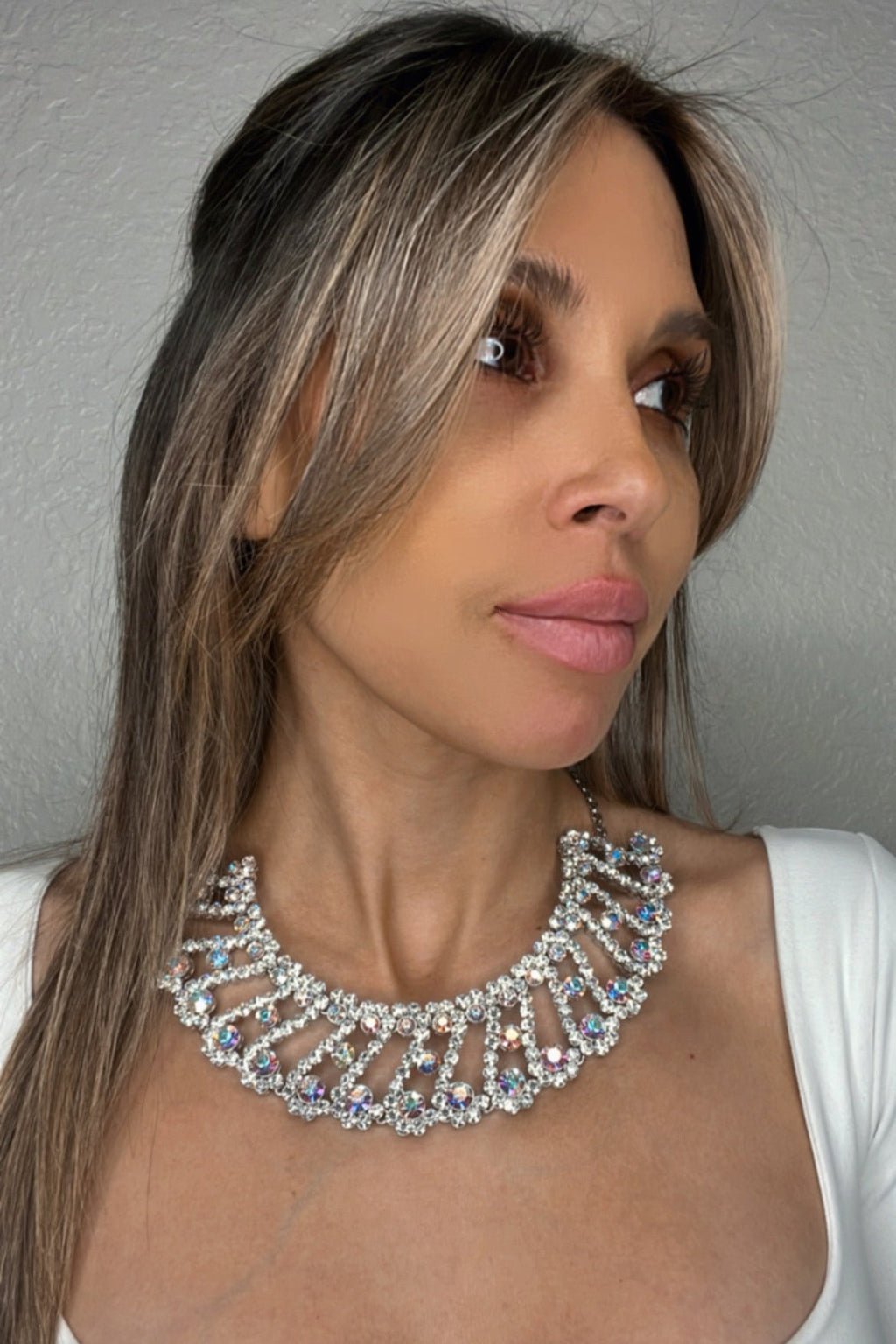 Crystal Statement Round Necklace