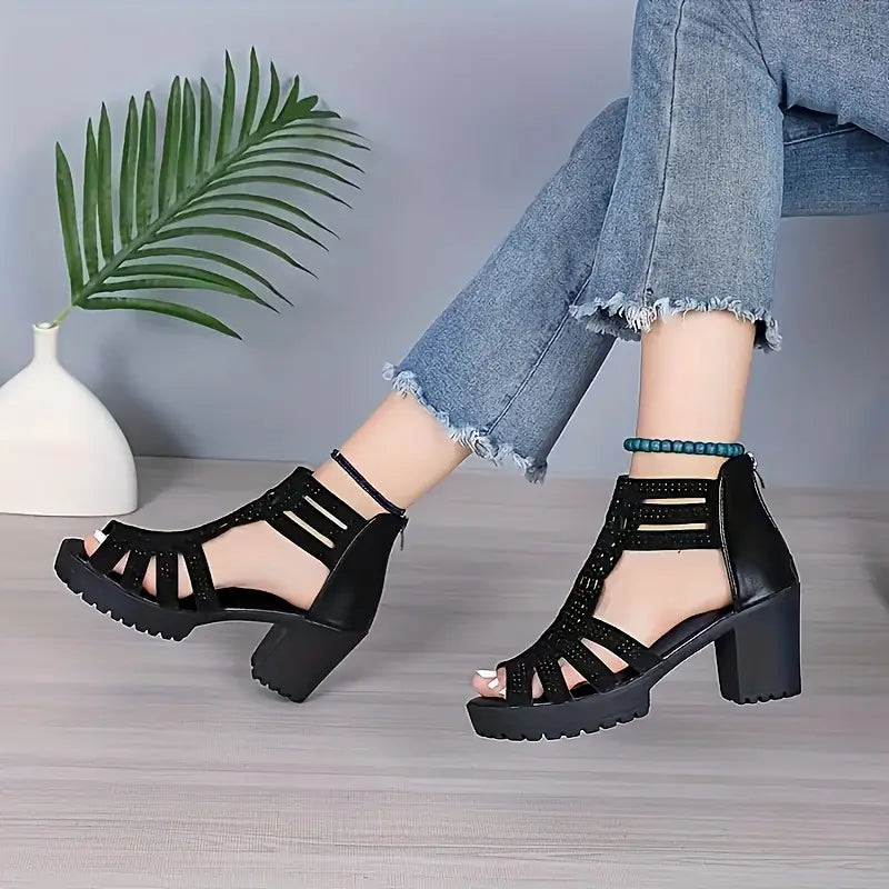 Sandals Wedges Summer Hollow Out Sandal Ladies Elegant High Heel Shoes