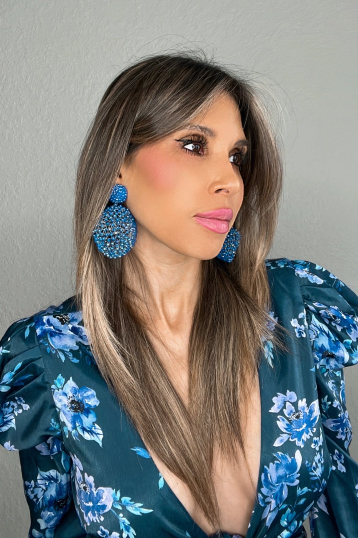 Crystal Sphere Statement Clip On Earring