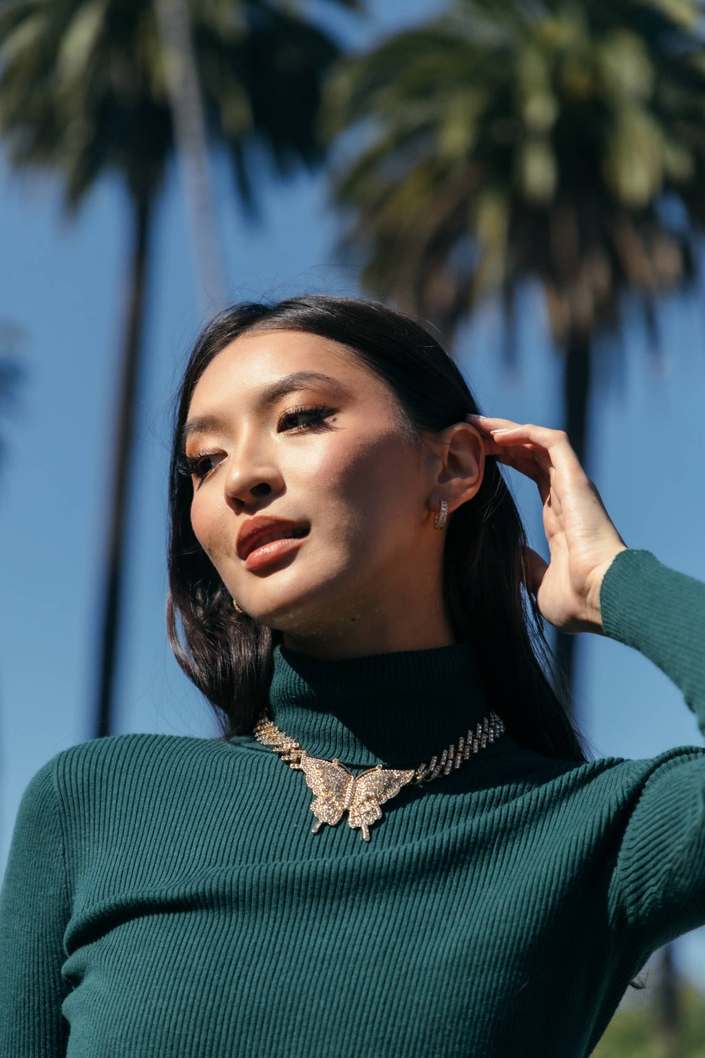 Ciana Cuban Link Butterfly Necklace