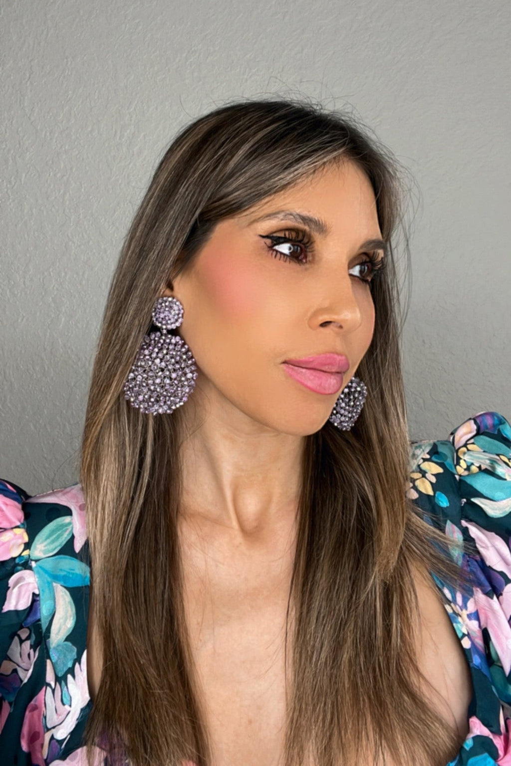 Crystal Sphere Statement Clip On Earring