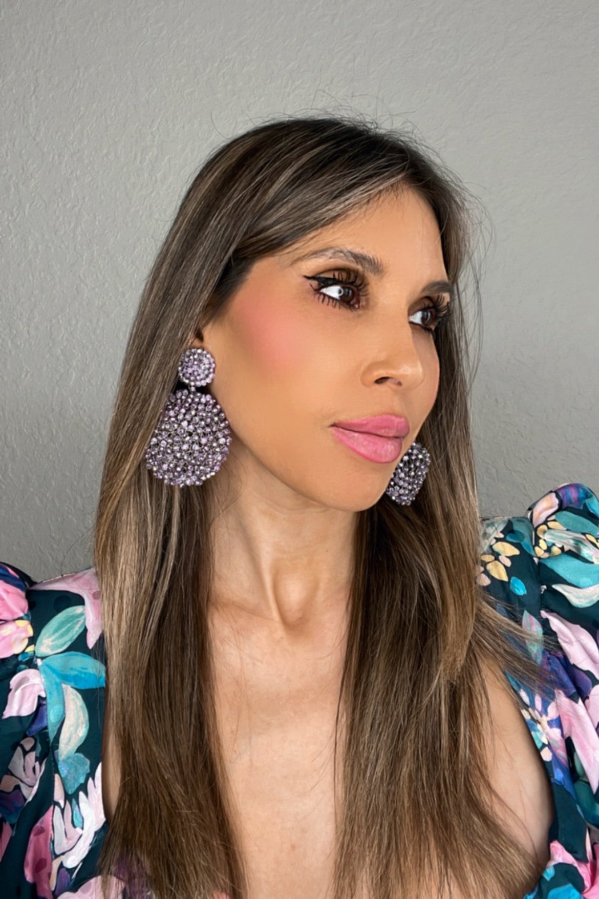 Crystal Sphere Statement Clip On Earring
