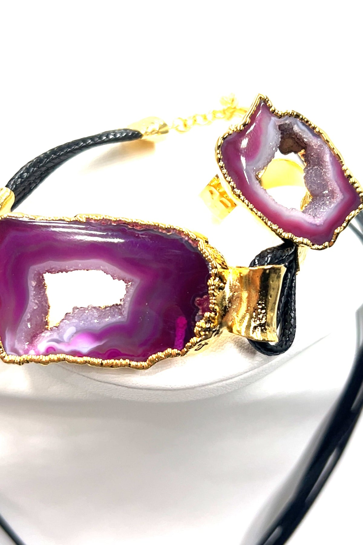 Agate Gemstone Necklace & Bracelet Set