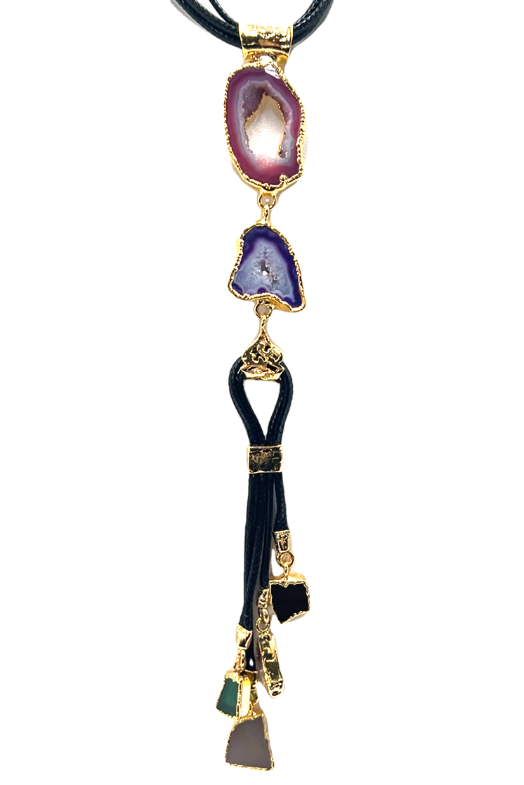 Agate Gemstone Necklace & Bracelet Set