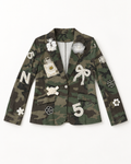 Camo Pearl Embellished Blazer