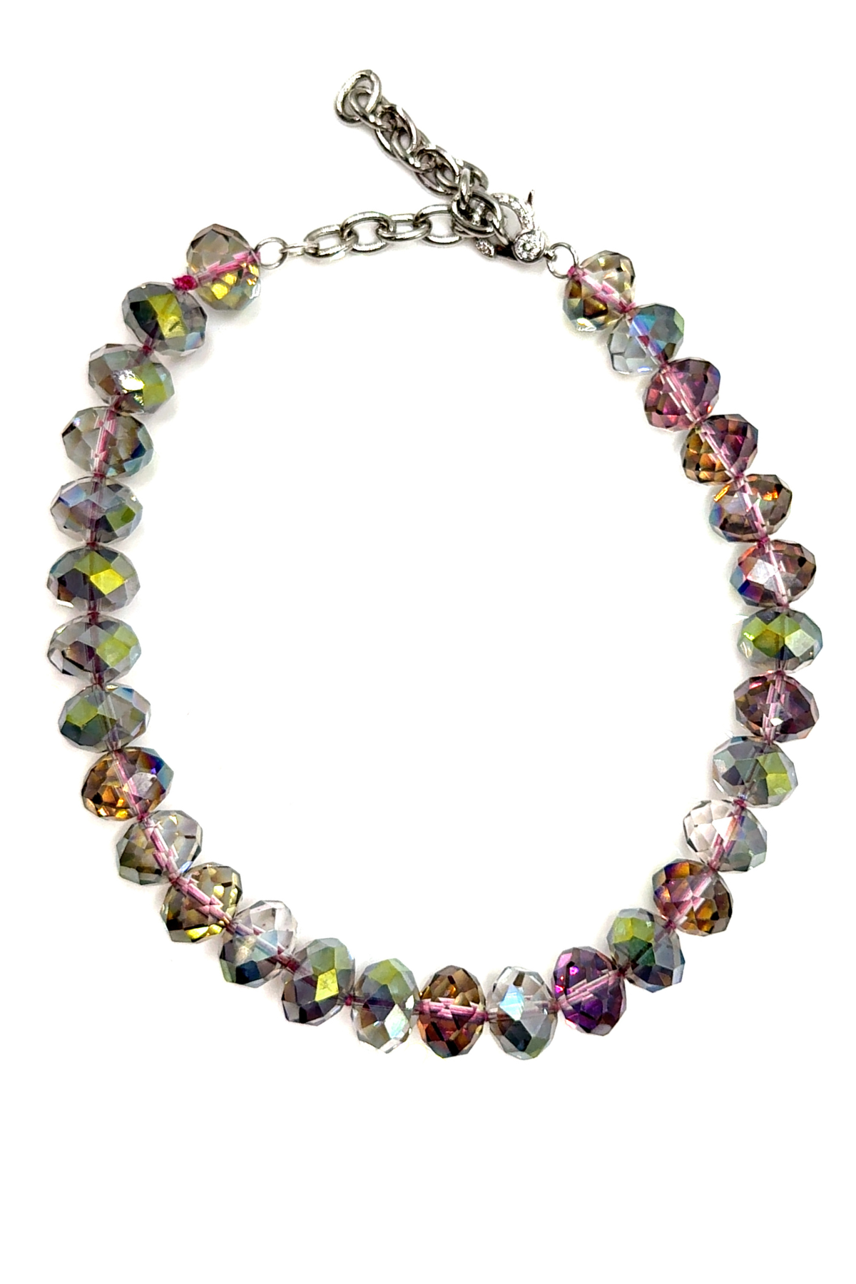Adjustable 16mm Rondelle Short Crystal Necklace