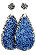 Blue Shagreen Teardrop Earring