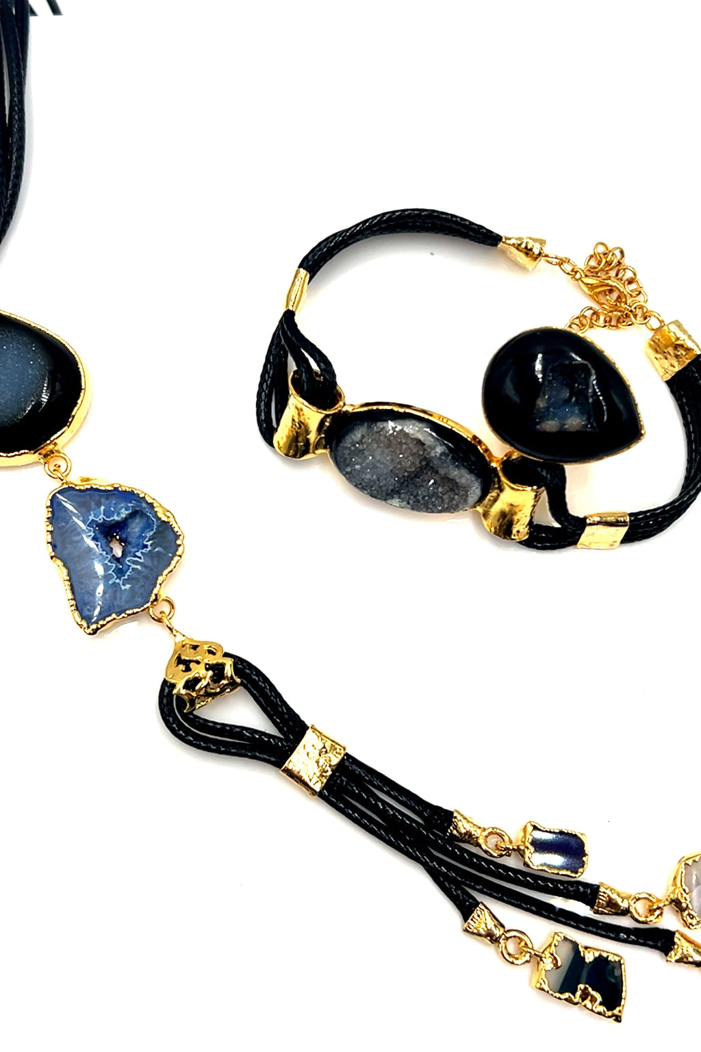 Agate Gemstone Necklace & Bracelet Set