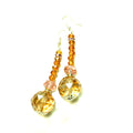 Beige & Pink Crystal Drop Earring