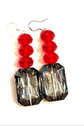 Beaded Rectangle Crystal Dangle Earring