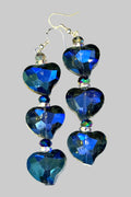Blue Colorized Heart Drop Earring