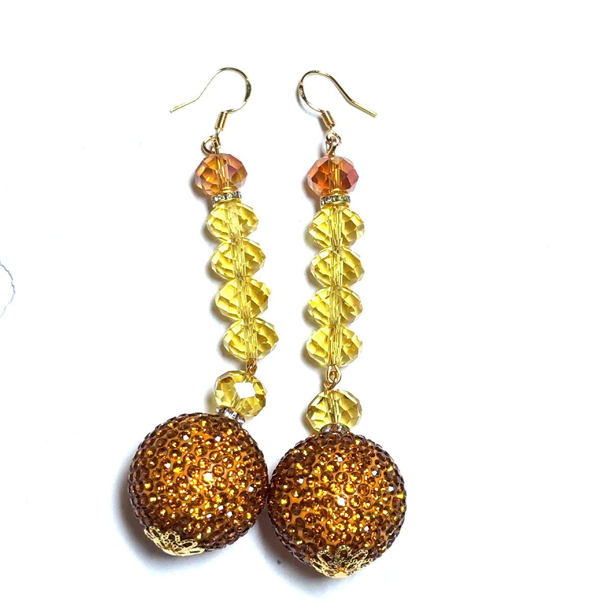 Chartreuse Orange Gumball Statement Earring