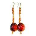 Brown Disc Tiered Crystal Earring