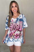 Blush Love Script Graphic Knit Top