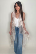 Crochet Mesh Layered Star Vest