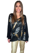 Black Wild Love Waffle Knit - One Size