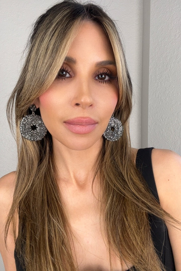 Crystal Start Sterling Silver Statement Earring