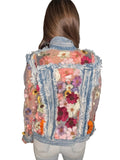 Adore Denim Floral Mesh Denim Jacket