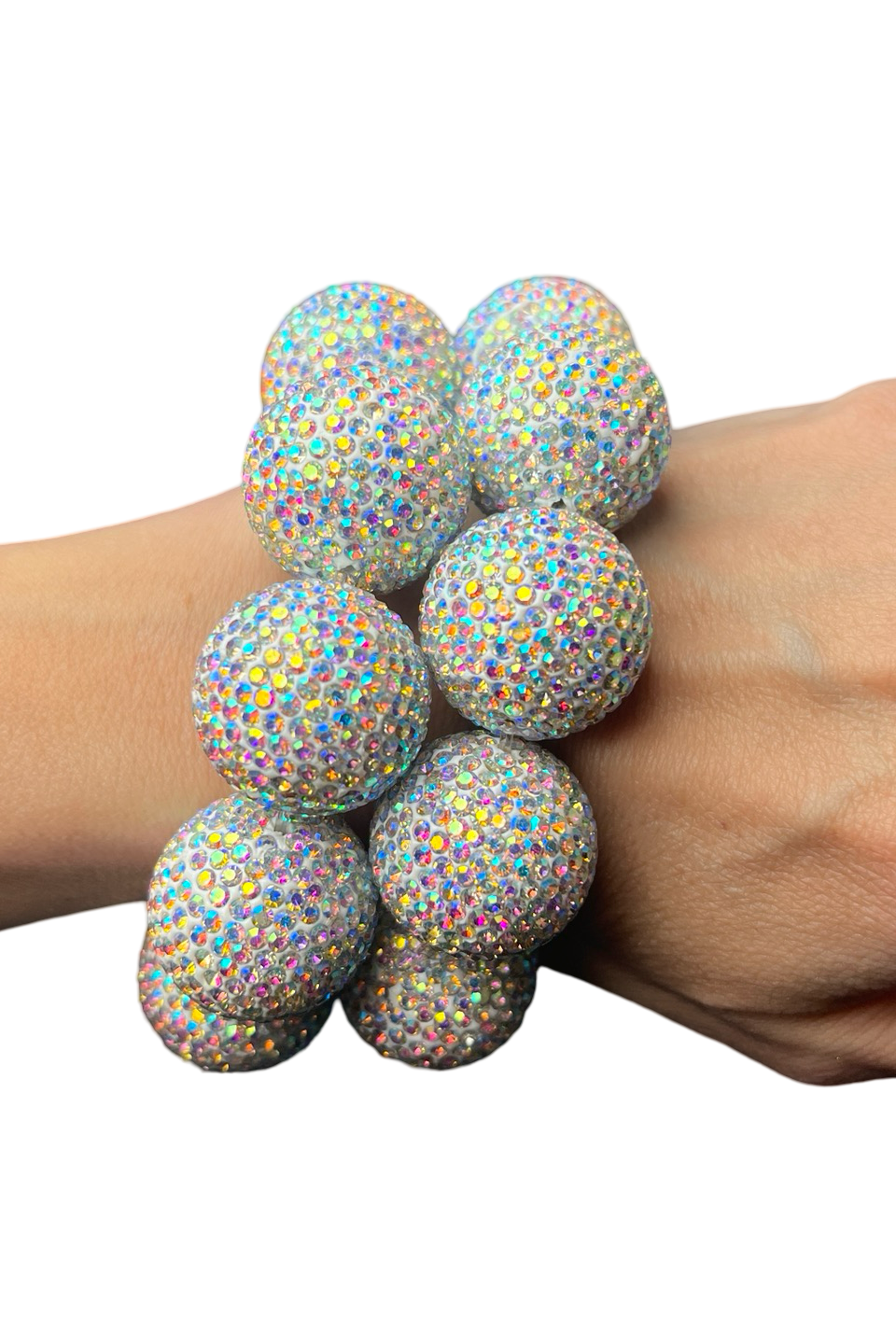 Crystal Sphere Stretch Statement Bracelet