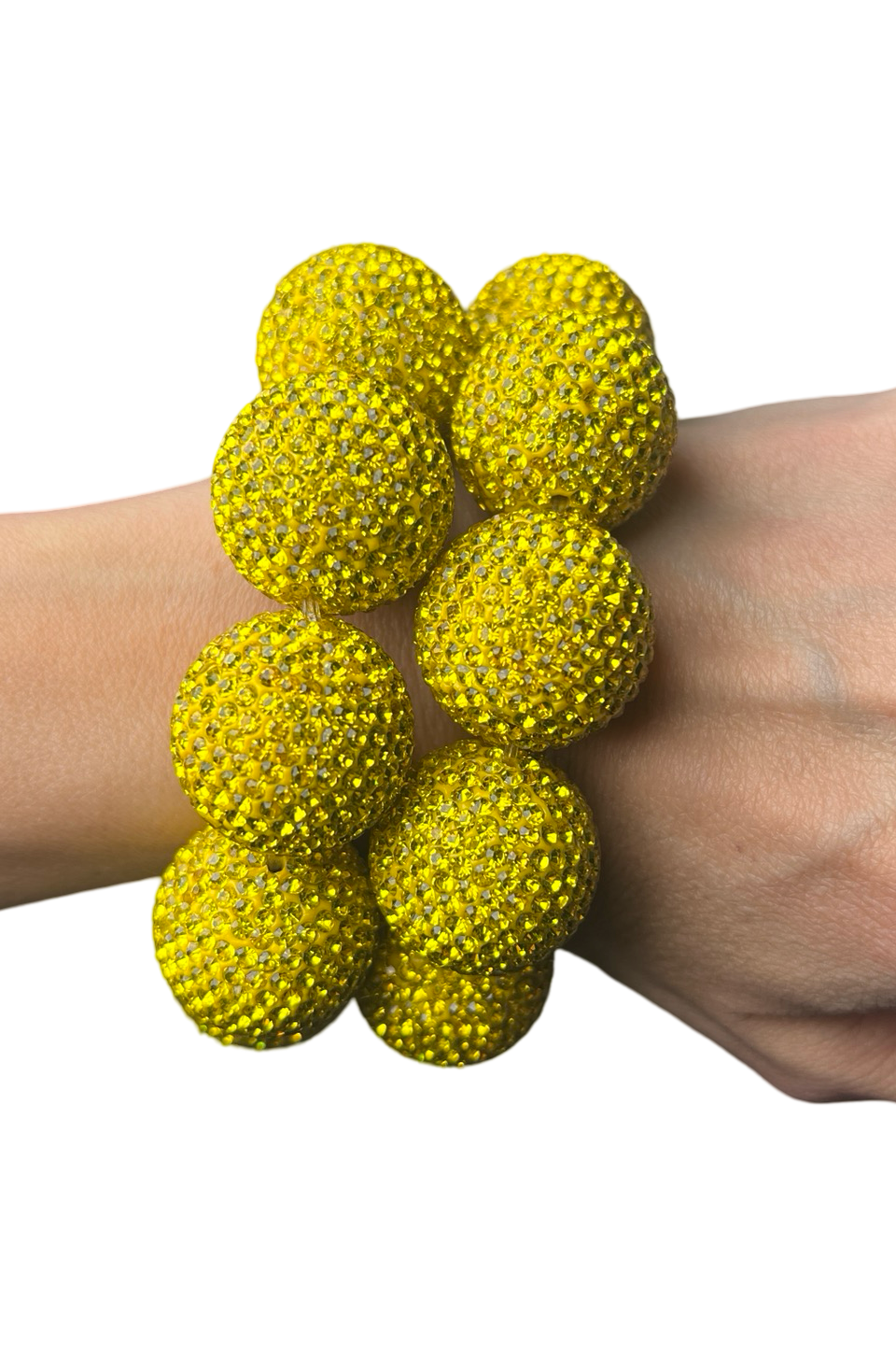 Crystal Sphere Stretch Statement Bracelet