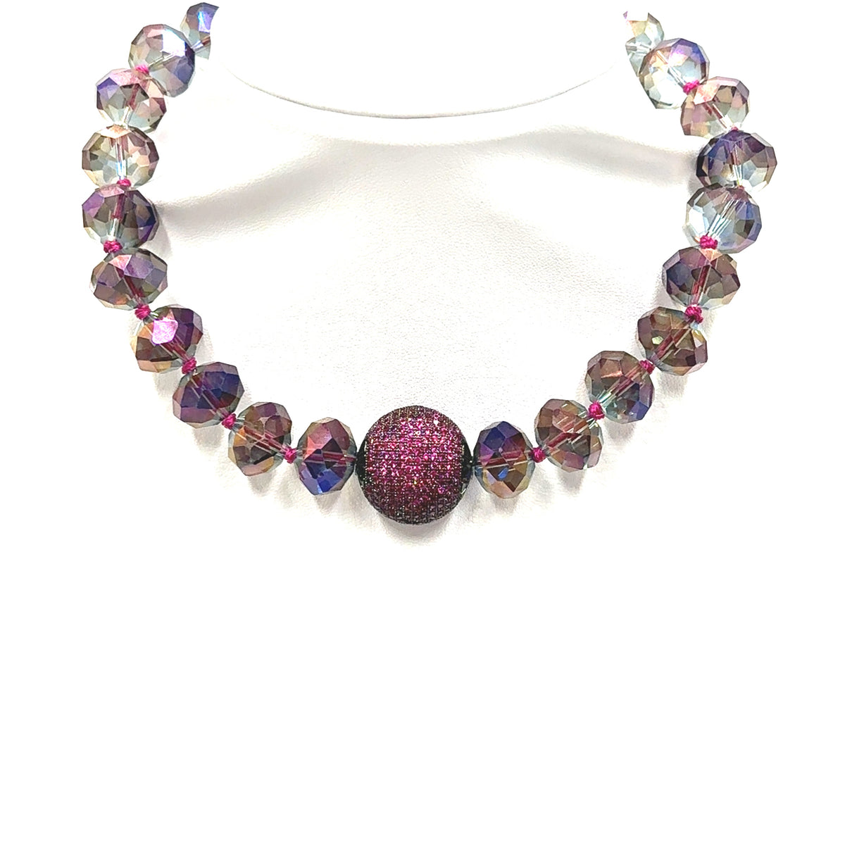 Adjustable Crystal Pave Short Necklace