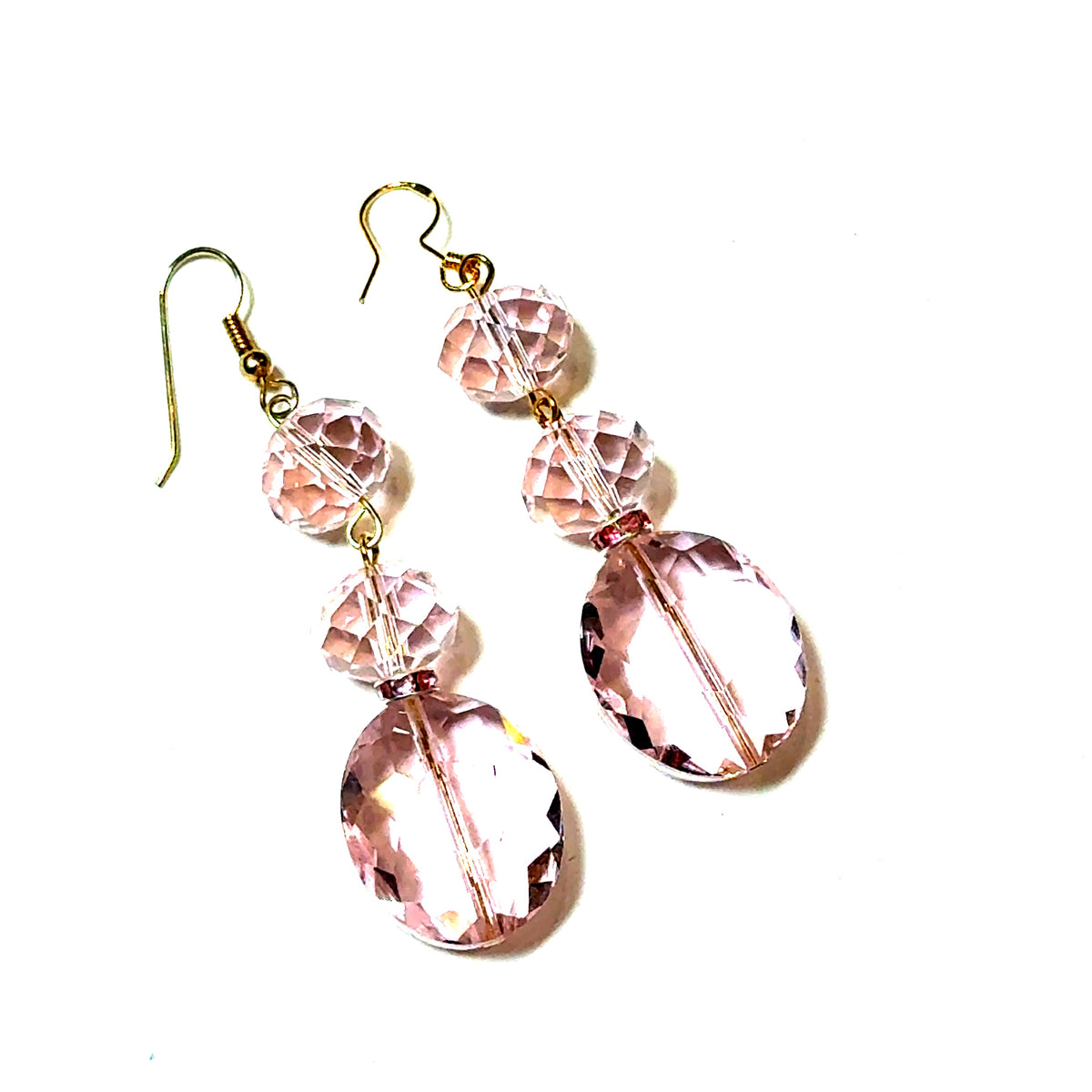Baby Pink Crystal Oval Earring