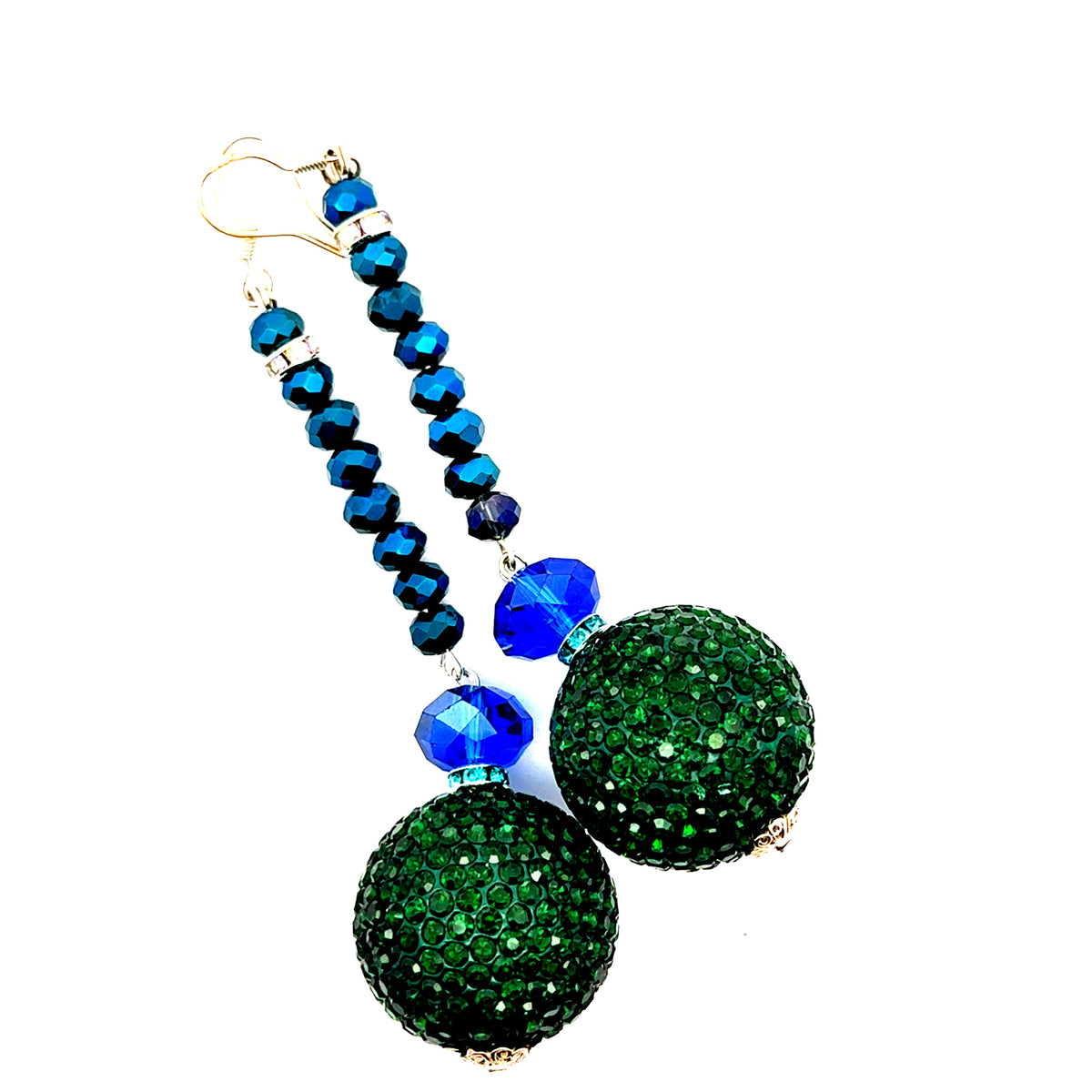 Blue Green Gumball Statement Earring