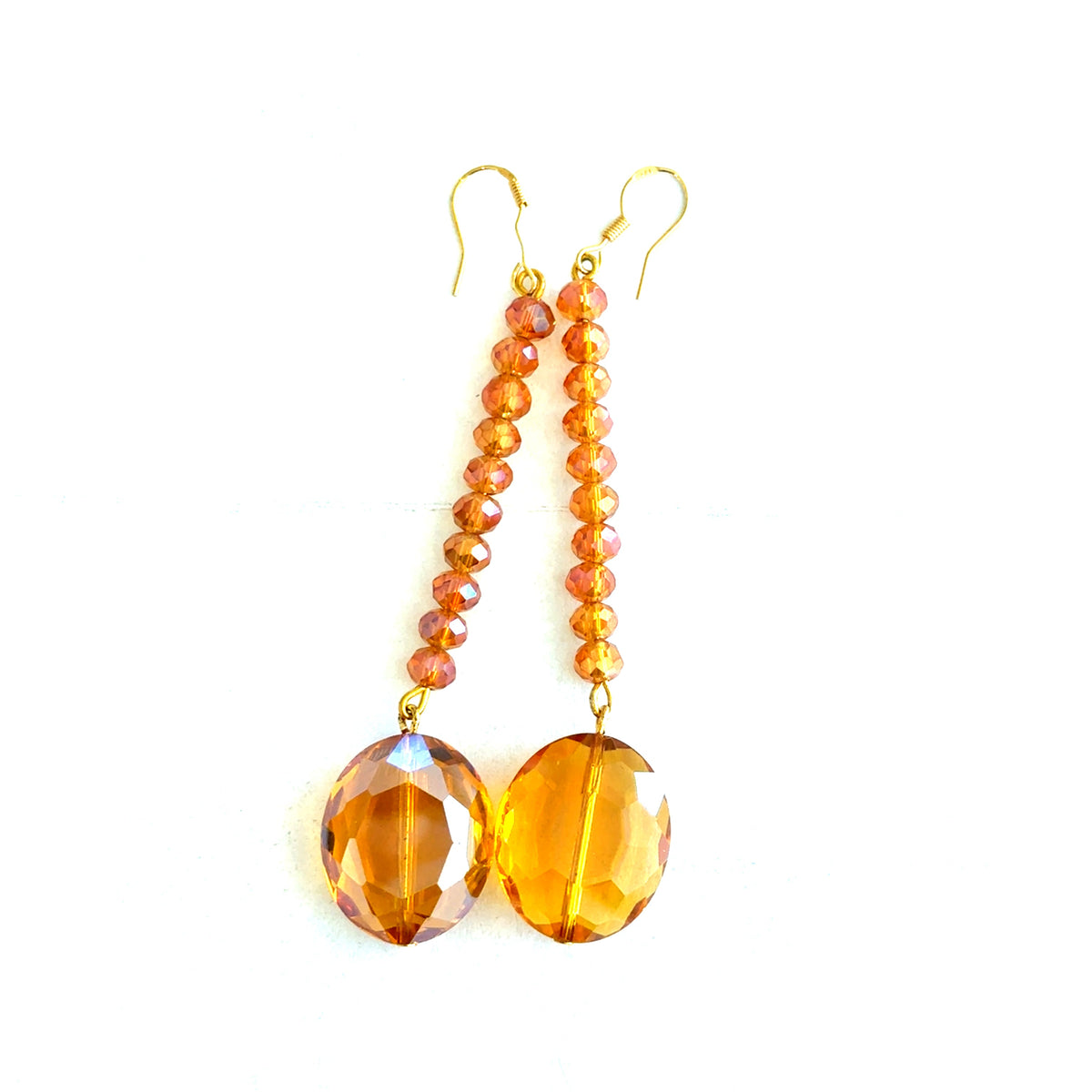 Amber Crystal Dangle Earring