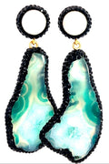 Aqua Agate & Pearl Sterling Silver Gemstone Earring