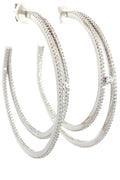 Crystal CZ Sterling Silver Double Hoop Earring