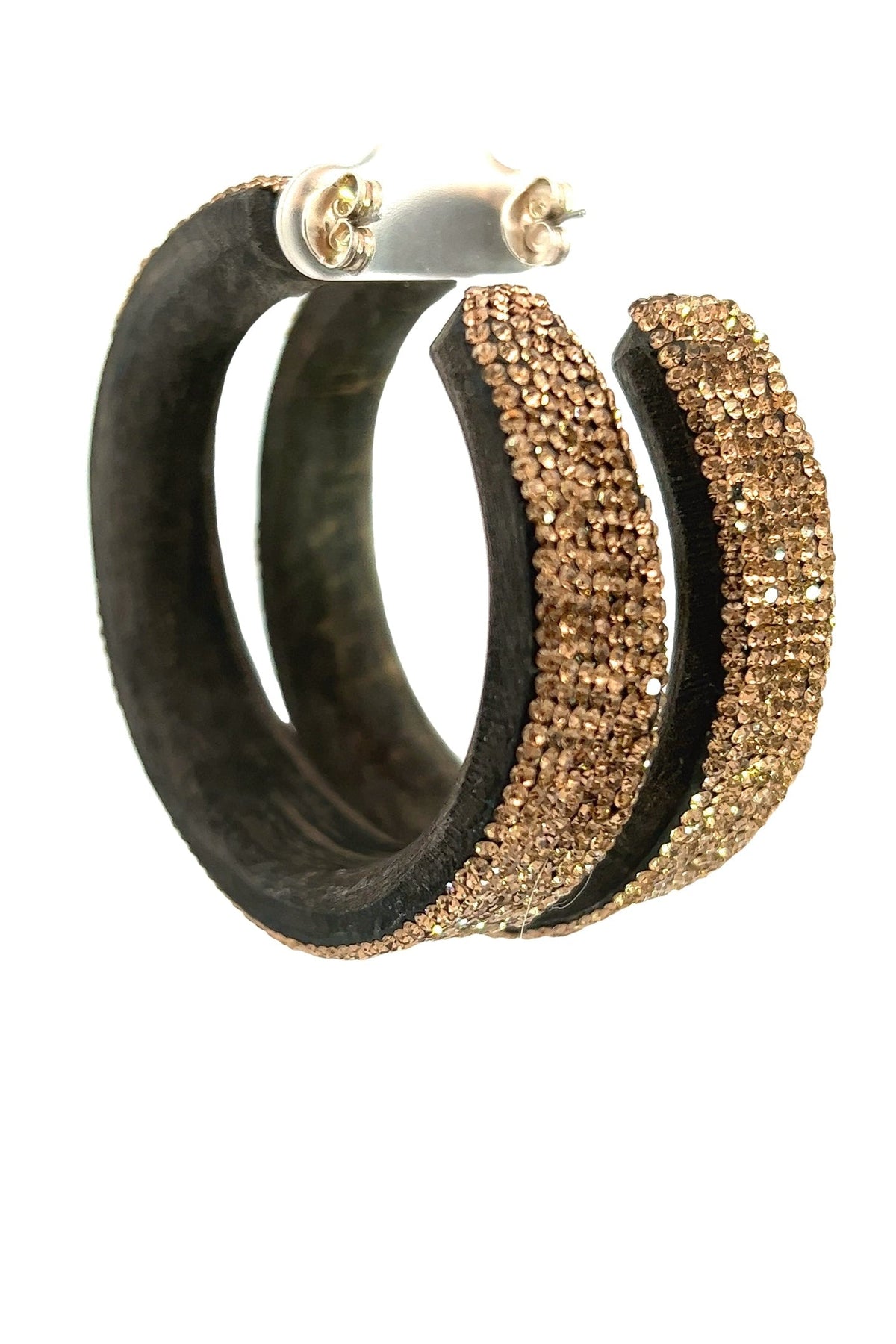 Champagne Crystal Large Hoops